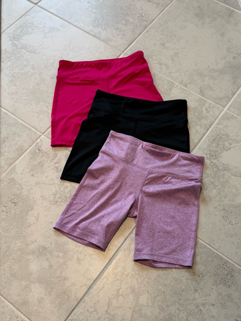 Ideology Girls' Leggings Trio - Hot Pink, Black & Lavender